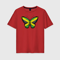 Женская футболка оверсайз Ямайка бабочка