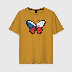 Женская футболка оверсайз Чехия бабочка