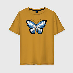 Женская футболка оверсайз Шотландия бабочка