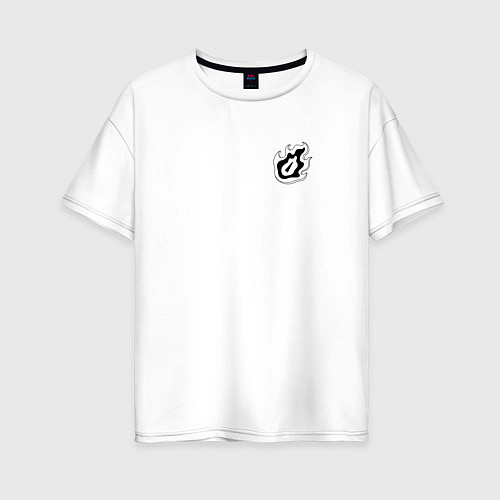 Женская футболка оверсайз Гарда меча - Ренгоку столп пламени / Белый – фото 1