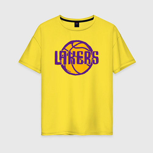 Женская футболка оверсайз Lakers ball / Желтый – фото 1