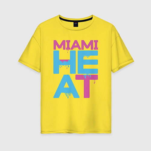 Женская футболка оверсайз Miami Heat style / Желтый – фото 1