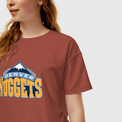 Футболка оверсайз женская Denver Nuggets, цвет: кирпичный — фото 2