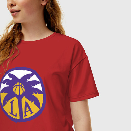 Женская футболка оверсайз Lakers California / Красный – фото 3