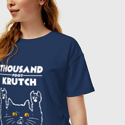 Футболка оверсайз женская Thousand Foot Krutch rock cat, цвет: тёмно-синий — фото 2