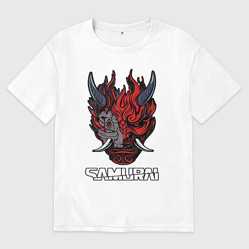 Женская футболка оверсайз Samurai logo / Белый – фото 1