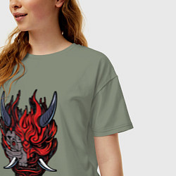 Футболка оверсайз женская Samurai logo, цвет: авокадо — фото 2