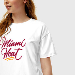 Футболка оверсайз женская Miami Heat fan, цвет: белый — фото 2