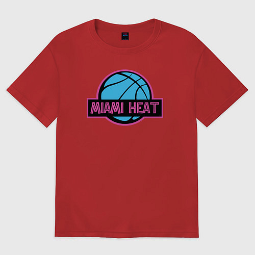 Женская футболка оверсайз Miami Heat team / Красный – фото 1