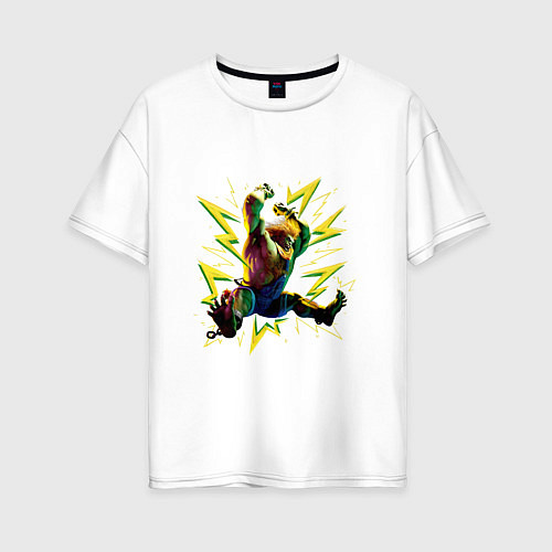 Женская футболка оверсайз Street Fighter 6 Blanka / Белый – фото 1