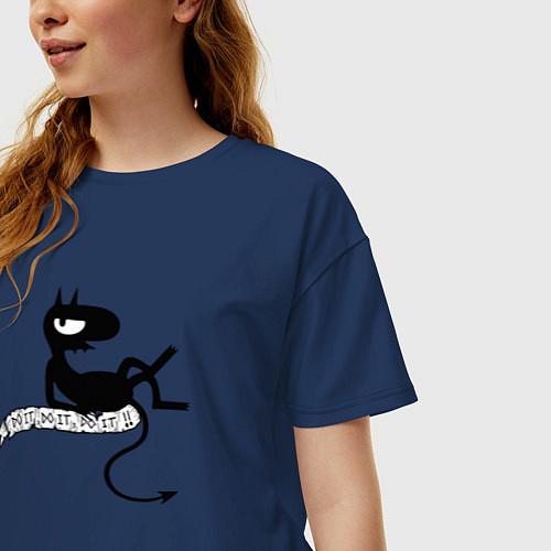 Женская футболка оверсайз Люцик / Тёмно-синий – фото 3