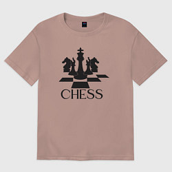 Футболка оверсайз женская Chess play, цвет: пыльно-розовый