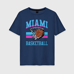 Футболка оверсайз женская Basket Miami, цвет: тёмно-синий