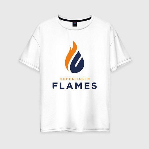 Женская футболка оверсайз Copenhagen Flames лого / Белый – фото 1