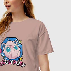 Футболка оверсайз женская Улыбка покемон Jigglypuff, цвет: пыльно-розовый — фото 2