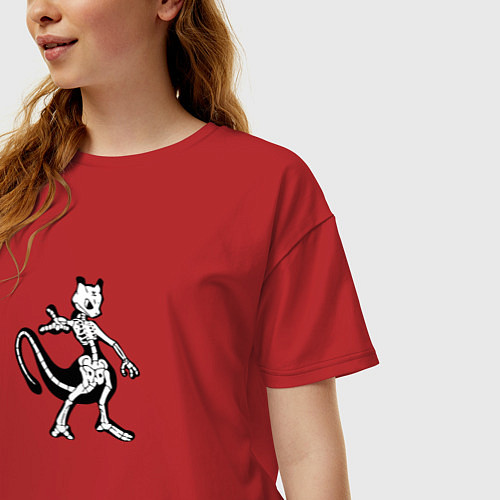 Женская футболка оверсайз Рентген Мьюту / Красный – фото 3