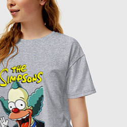 Футболка оверсайз женская Krusty the clown, цвет: меланж — фото 2