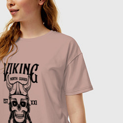 Футболка оверсайз женская Викинг Воин, цвет: пыльно-розовый — фото 2