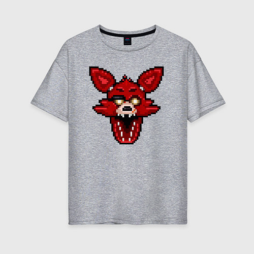 Женская футболка оверсайз Пиксельный Фокси / Меланж – фото 1