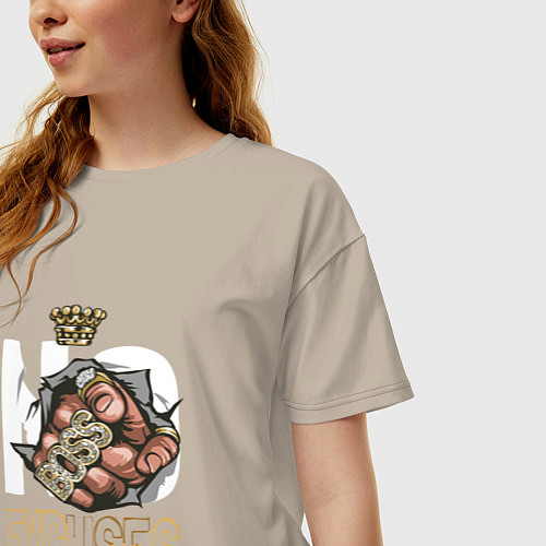 Женская футболка оверсайз Без оправданий, страха, ограничений / Миндальный – фото 3