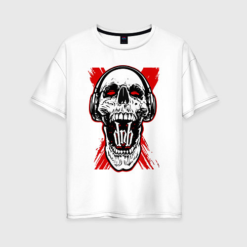 Женская футболка оверсайз DnB skull / Белый – фото 1