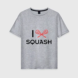 Футболка оверсайз женская I Love Squash, цвет: меланж