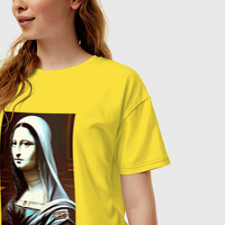 Футболка оверсайз женская Mona Lisa from Elm street - horror, цвет: желтый — фото 2