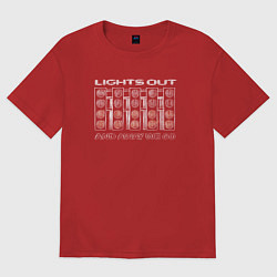 Футболка оверсайз женская Lights out white, цвет: красный