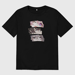 Футболка оверсайз женская Любимые персонажи Honkai, цвет: черный