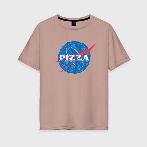 Женская футболка оверсайз Pizza / Пыльно-розовый – фото 1