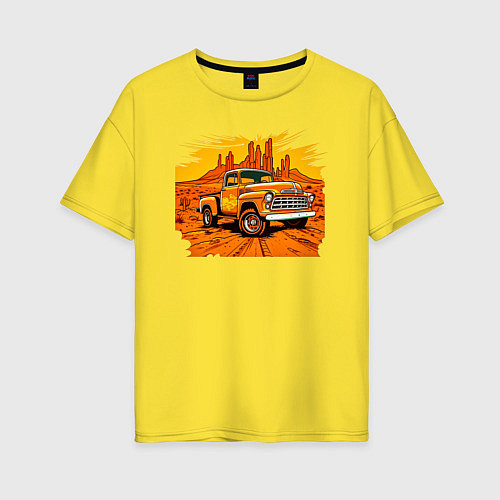 Женская футболка оверсайз Шевроле грузовик / Желтый – фото 1