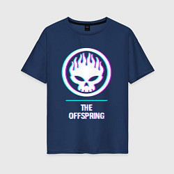 Футболка оверсайз женская The Offspring glitch rock, цвет: тёмно-синий
