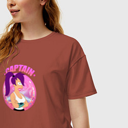Футболка оверсайз женская Futurama: Капитан Лила, цвет: кирпичный — фото 2