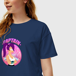 Футболка оверсайз женская Futurama: Капитан Лила, цвет: тёмно-синий — фото 2