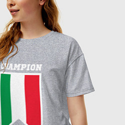 Футболка оверсайз женская Италия чемпион, цвет: меланж — фото 2