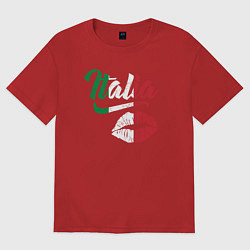 Футболка оверсайз женская Поцелуй Италии, цвет: красный