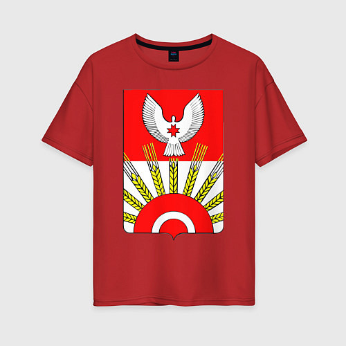 Женская футболка оверсайз Киясовский Район / Красный – фото 1