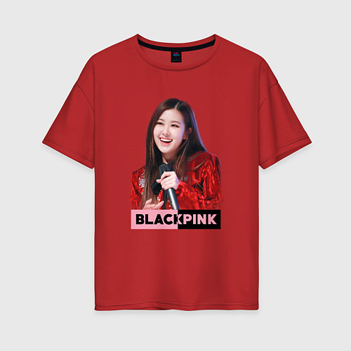 Женская футболка оверсайз Rose Blackpink / Красный – фото 1