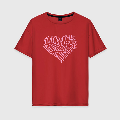 Женская футболка оверсайз Blackpink worldtour bornpink / Красный – фото 1