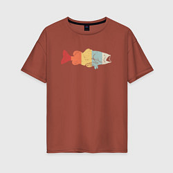 Женская футболка оверсайз Color fish