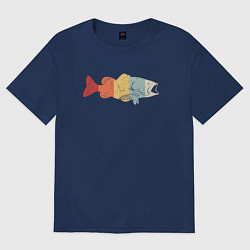 Футболка оверсайз женская Color fish, цвет: тёмно-синий