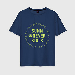 Женская футболка оверсайз Summer never stops