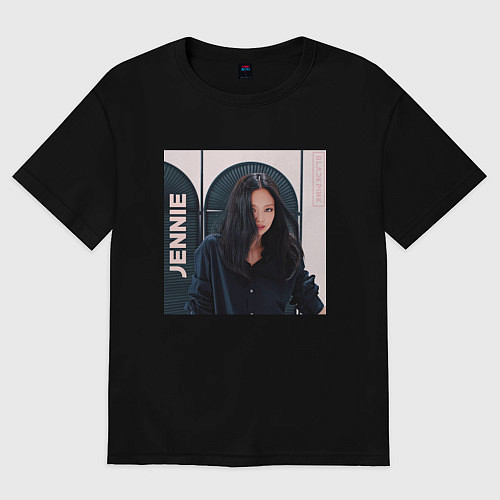 Женская футболка оверсайз Blackpink Jennie / Черный – фото 1