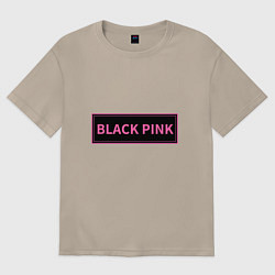 Футболка оверсайз женская Логотип Блек Пинк, цвет: миндальный