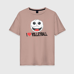 Женская футболка оверсайз Волейбольный смайл