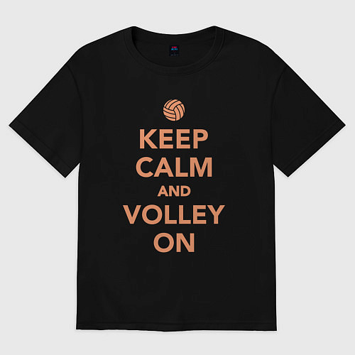 Женская футболка оверсайз Keep calm and volley on / Черный – фото 1
