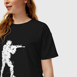 Футболка оверсайз женская Soldier counter strike, цвет: черный — фото 2