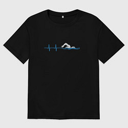 Женская футболка оверсайз Плавание в сердце