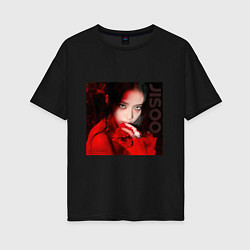 Женская футболка оверсайз Blackpink Jisoo in red