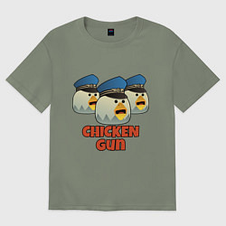 Футболка оверсайз женская Chicken Gun команда синие, цвет: авокадо